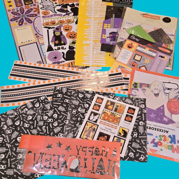 Haunted Halloween Mix Vintage Lot Scrapbooking Creepy Stickers Cuts Trick/Treat - Picture 2 of 15